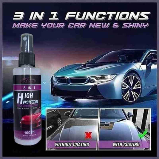 3 in 1 High Protection Quick Car Ceramic Coating Spray - Car Wax Polish Spray (Pack of 2)🔥